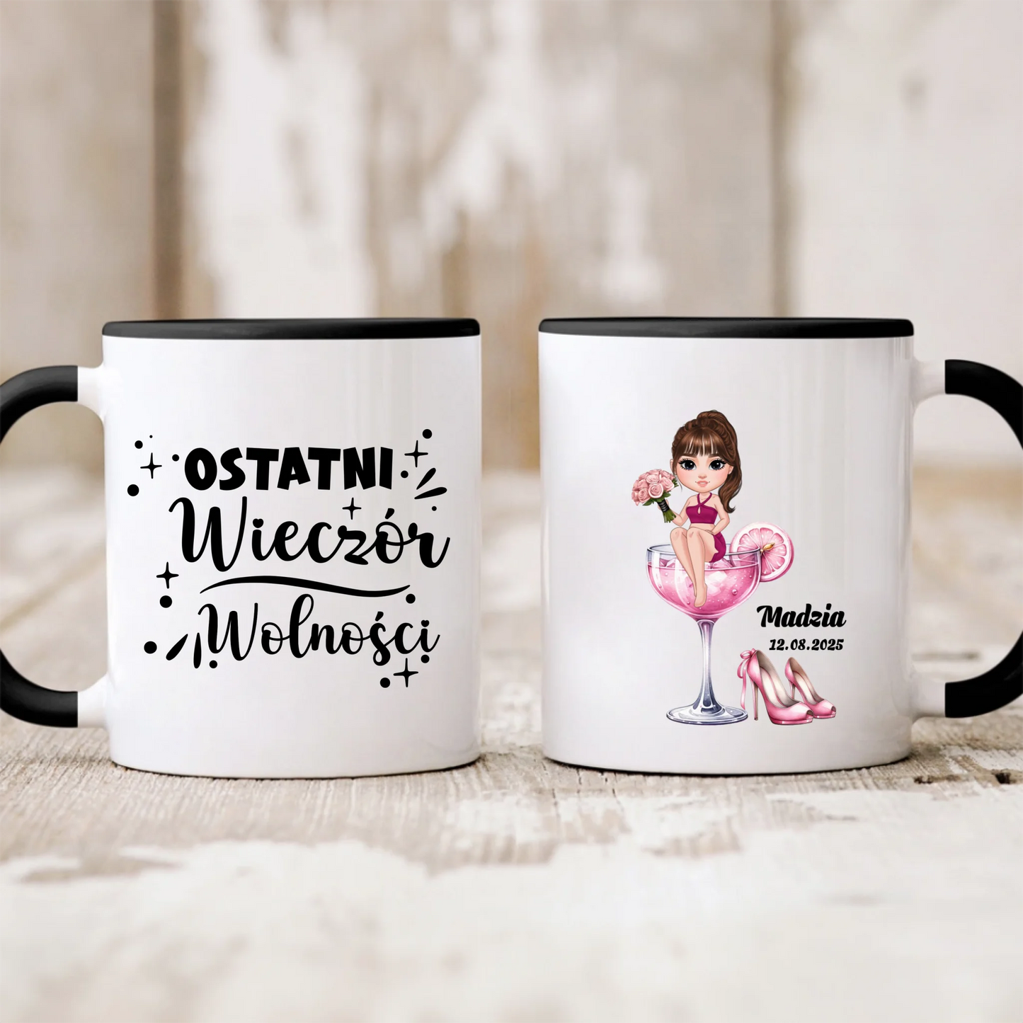 Kubek personalizowany na wieczór panieński OSTATNI WIECZÓR WOLNOŚCI | zabawny motyw #55