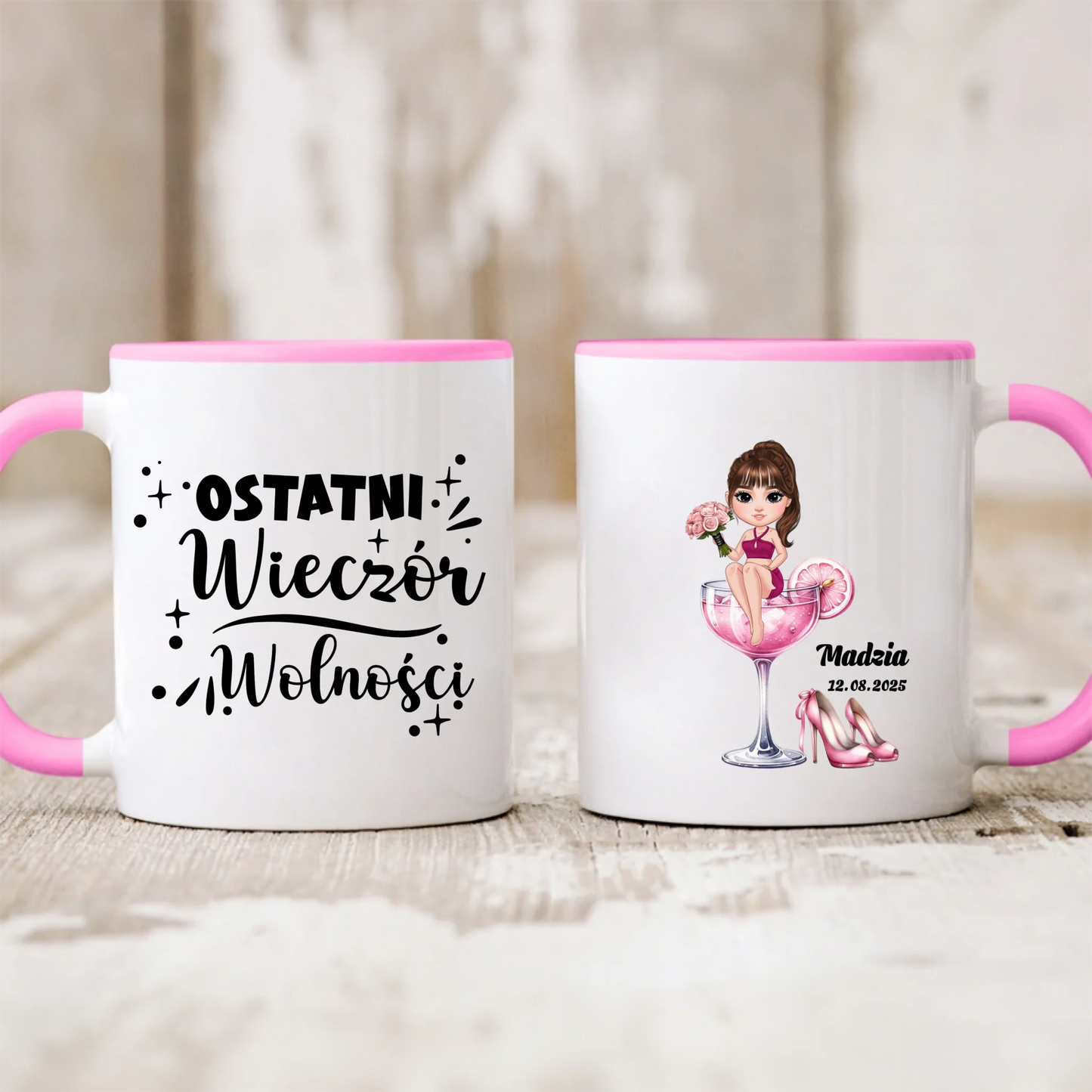 Kubek personalizowany na wieczór panieński OSTATNI WIECZÓR WOLNOŚCI | zabawny motyw #55