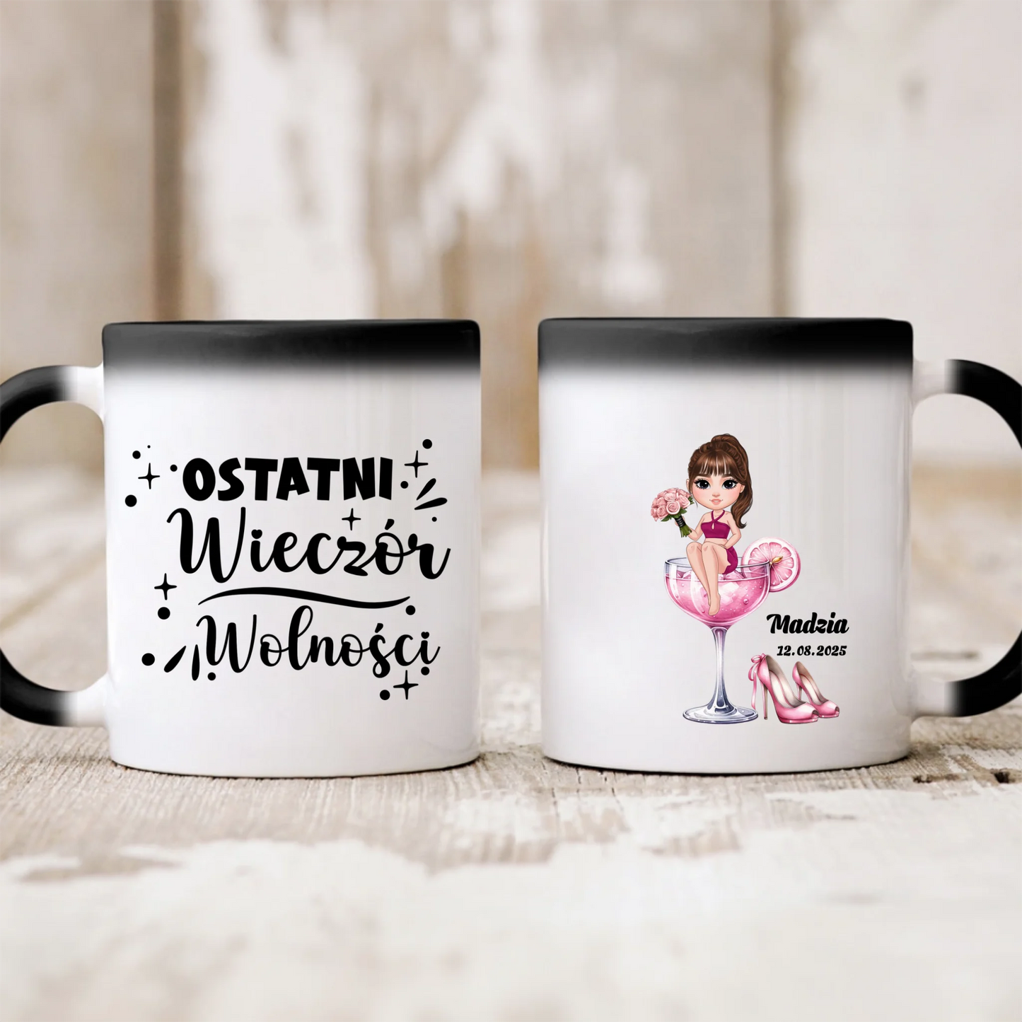 Kubek personalizowany na wieczór panieński OSTATNI WIECZÓR WOLNOŚCI | zabawny motyw #55