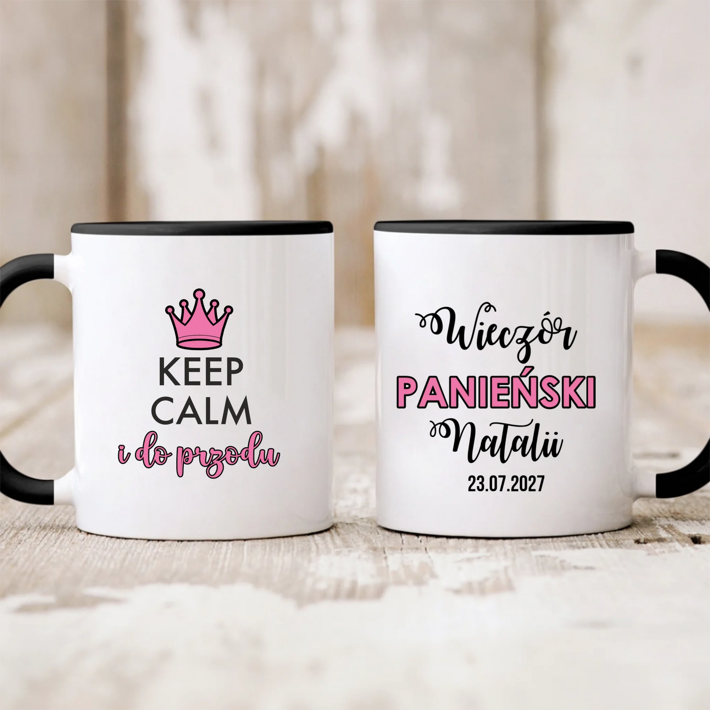 Kubek personalizowany na wieczór panieński KEEP CALM I DO PRZODU | zabawny motyw #56