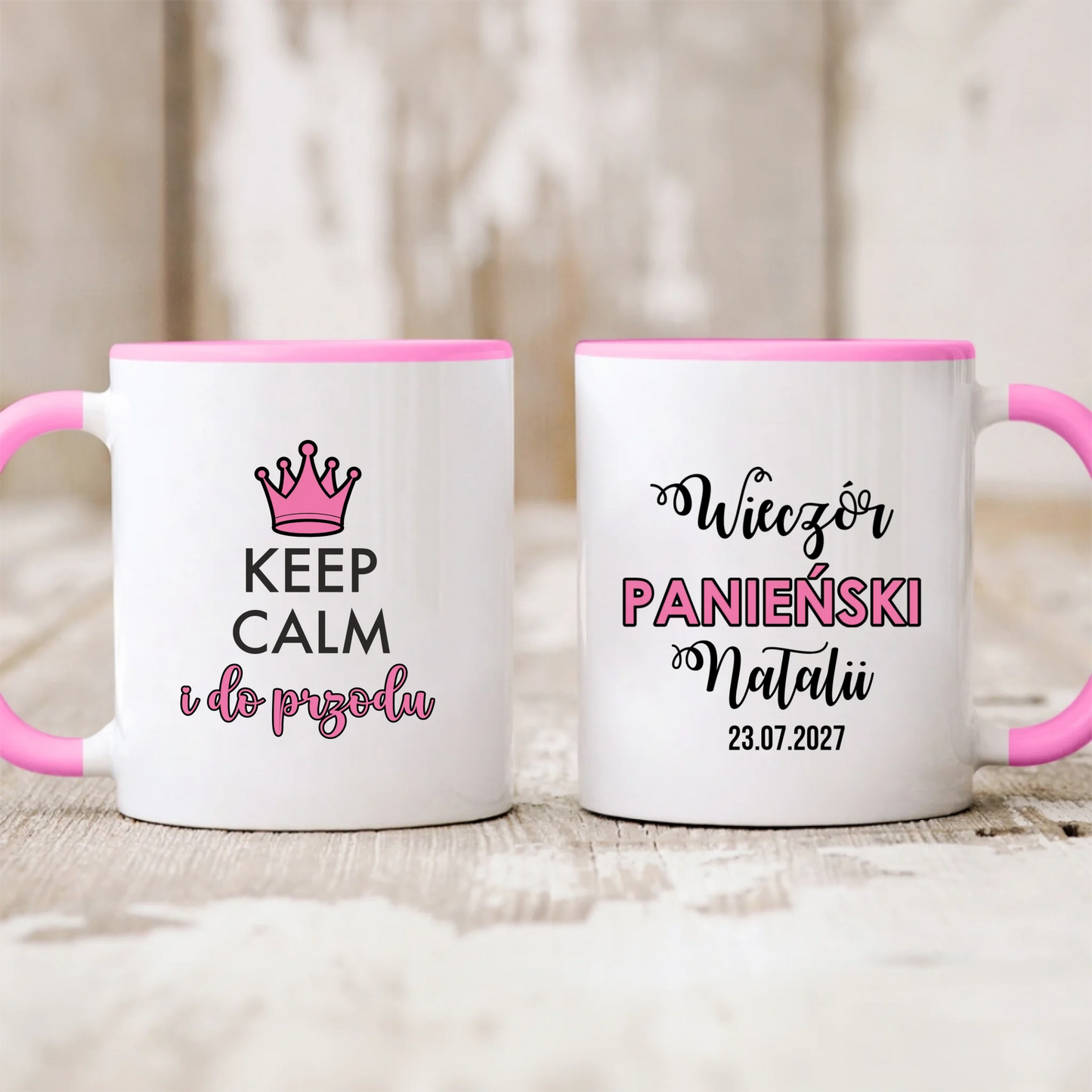Kubek personalizowany na wieczór panieński KEEP CALM I DO PRZODU | zabawny motyw #56