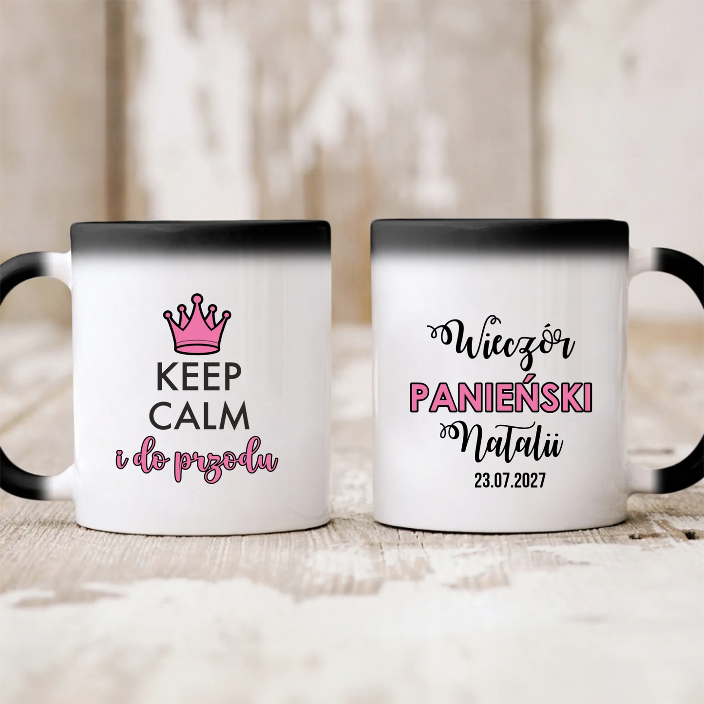 Kubek personalizowany na wieczór panieński KEEP CALM I DO PRZODU | zabawny motyw #56