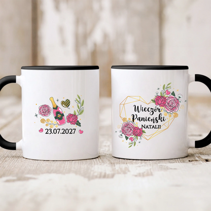 Kubek personalizowany na wieczór panieński WIECZÓR PANIEŃSKI | z personalizacją daty #57