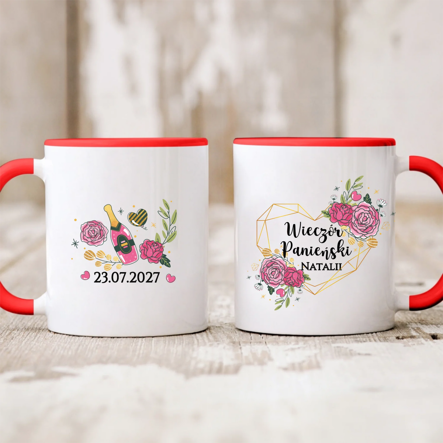 Kubek personalizowany na wieczór panieński WIECZÓR PANIEŃSKI | z personalizacją daty #57