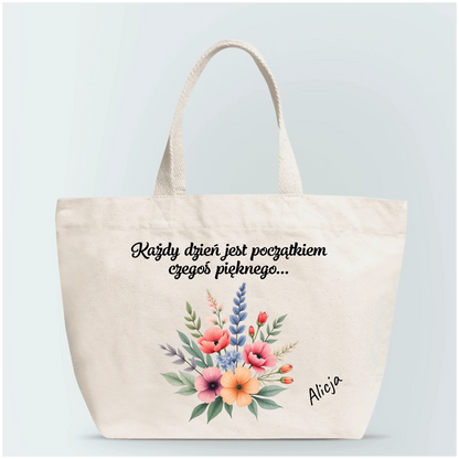 Torba personalizowana KAŻDY DZIEŃ JEST POCZĄTKIEM | z personalizacją wzoru #985