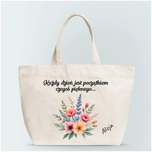 Torba personalizowana KAŻDY DZIEŃ JEST POCZĄTKIEM | z personalizacją wzoru #985