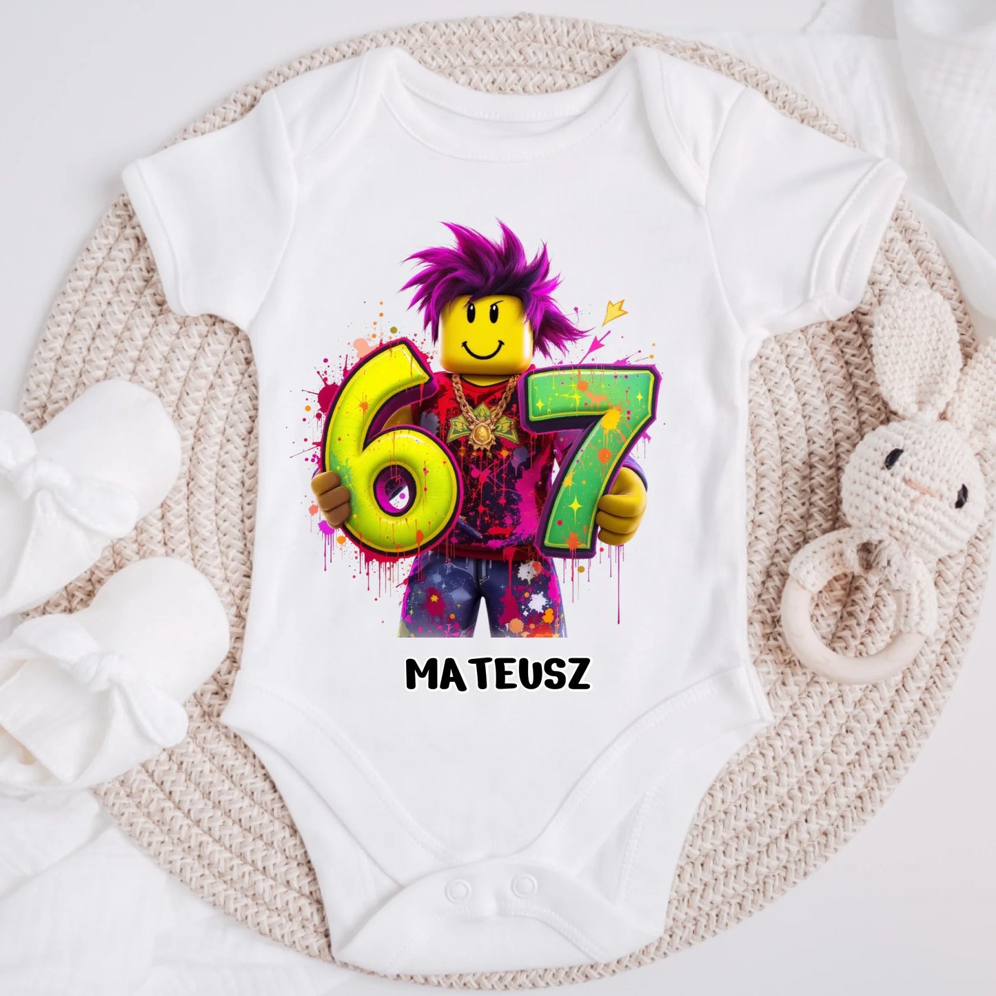 Koszulka personalizowana dla dziecka SIX SEVEN | zabawny motyw z Robloxem #9086