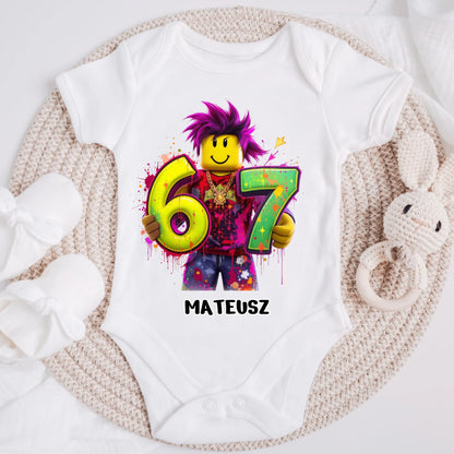 Koszulka personalizowana dla dziecka SIX SEVEN | zabawny motyw z Robloxem #9086