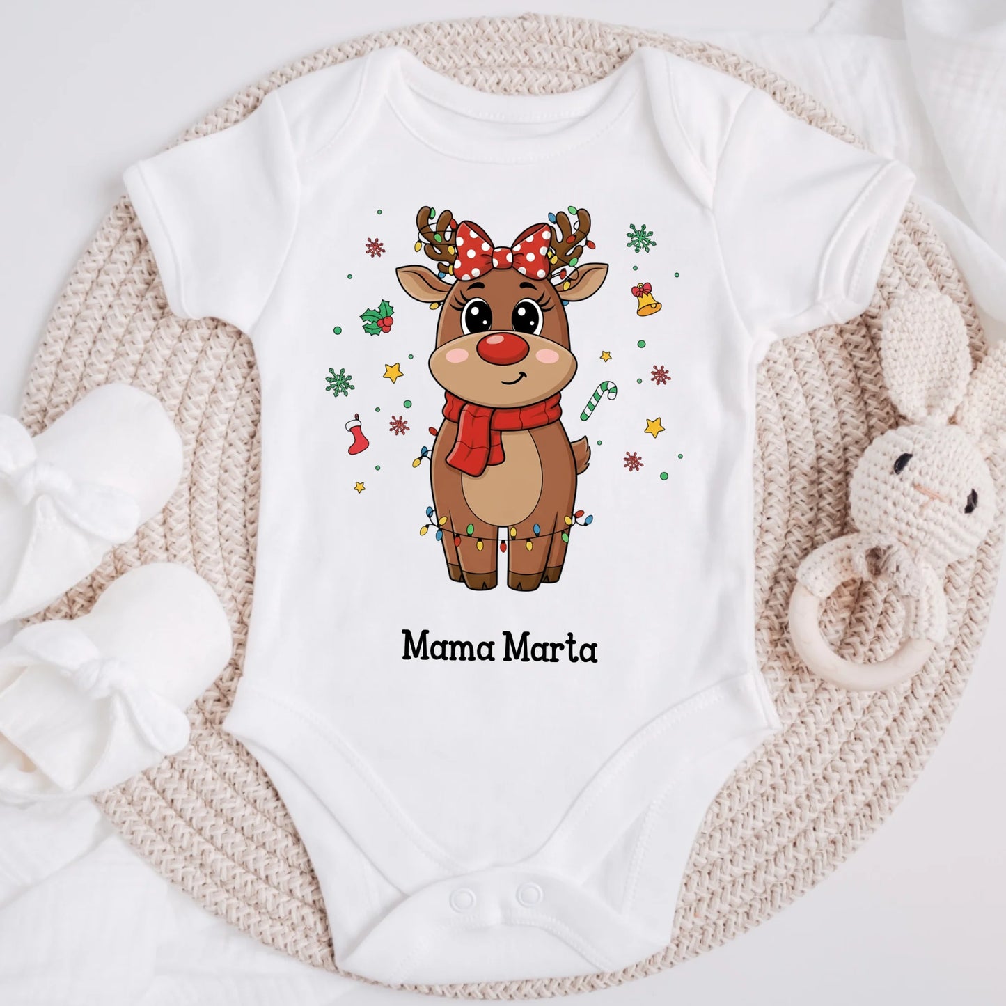 Koszulka personalizowana rodzinna | zimowy motyw z reniferem #8812