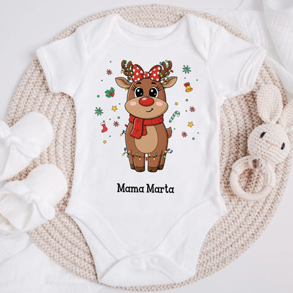 Koszulka personalizowana rodzinna | zimowy motyw z reniferem #8812
