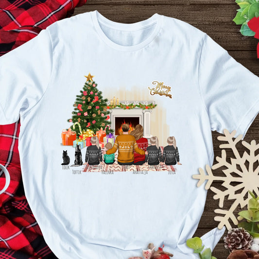 Świąteczna koszulka personalizowana dla rodziny MERRY CHRISTMAS | motyw dla rodziny ze zwierzętami #13