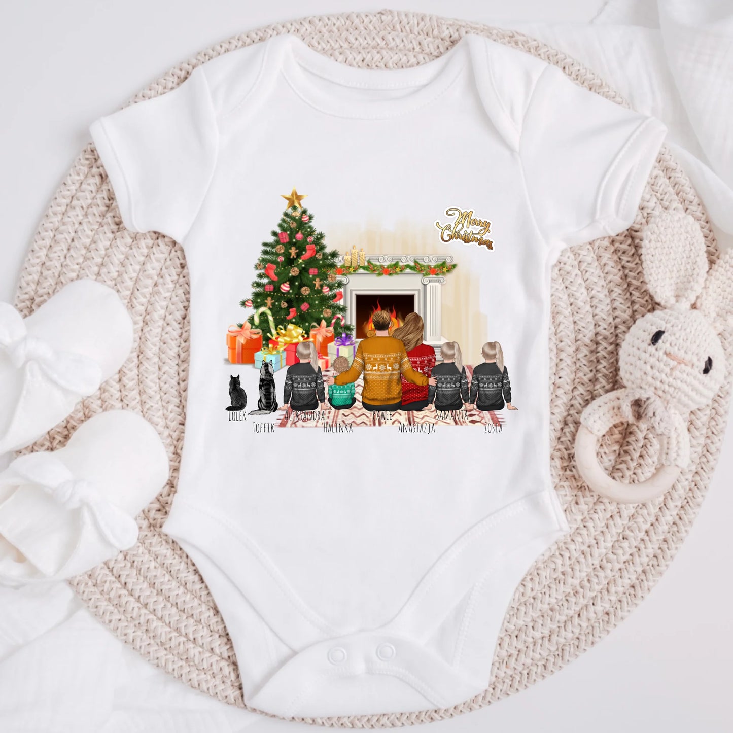 Świąteczna koszulka personalizowana dla rodziny MERRY CHRISTMAS | motyw dla rodziny ze zwierzętami #13