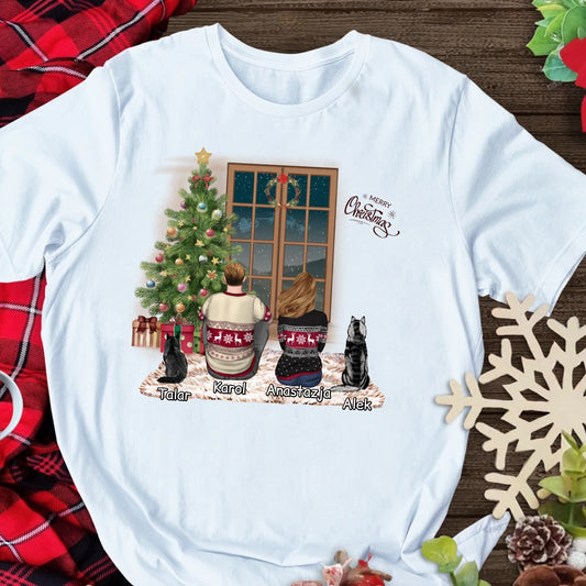 Świąteczna koszulka personalizowana dla par MERRY CHRISTMAS | romantyczny motyw dla właścicieli zwierząt #4
