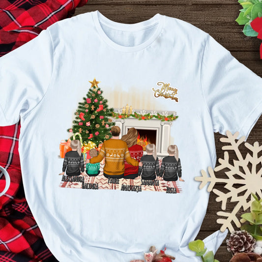 Świąteczna koszulka personalizowana dla rodziny MERRY CHRISTMAS | motyw z choinką #124