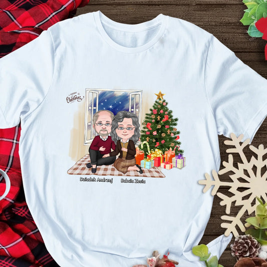 Świąteczna koszulka personalizowana dla babci i dziadka | rodzinny motyw z choinką #6