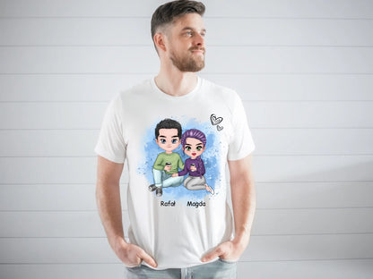Koszulka personalizowana dla par | motyw z parą z kawą #P47