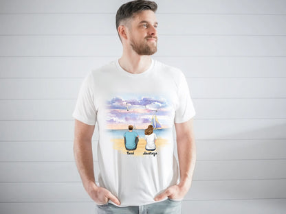 Koszulka personalizowana dla par | motyw z parą na plaży #P50