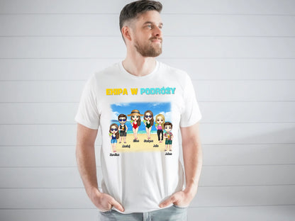 Koszulka personalizowana dla przyjaciół EKIPA W PODRÓŻY | wakacyjny motyw #P54
