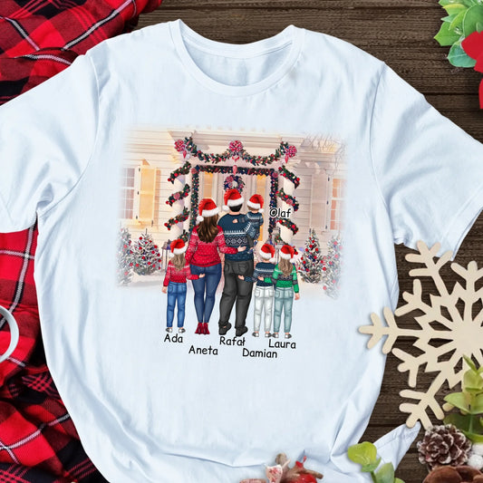 Świąteczna koszulka personalizowana dla rodziców i dzieci | rodzinny motyw #129
