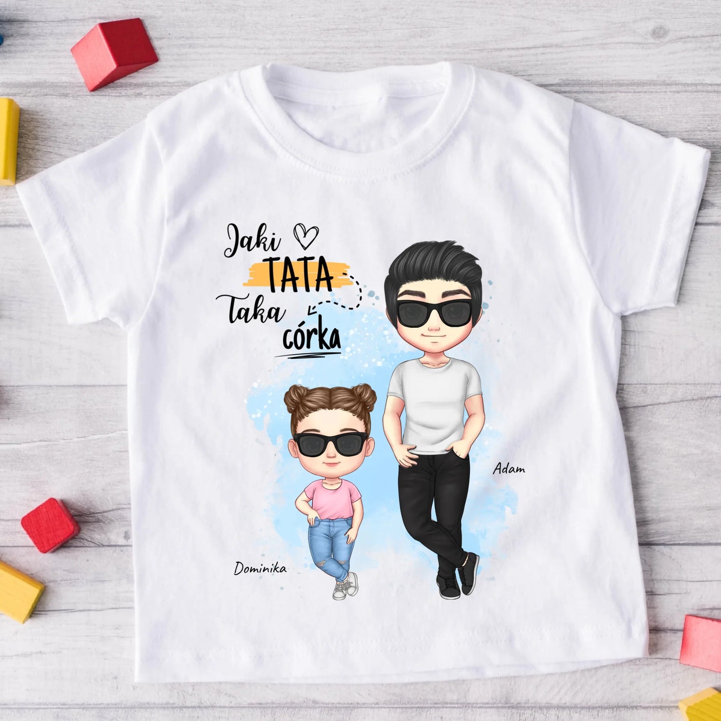 Koszulka personalizowana dla taty i córki JAKI TATA TAKA CÓRKA | rodzinny motyw #7511
