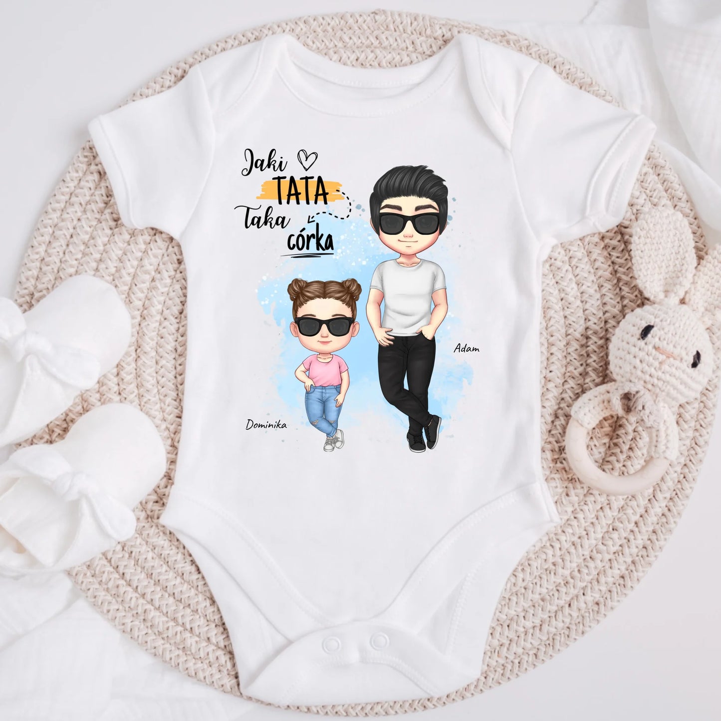 Koszulka personalizowana dla taty i córki JAKI TATA TAKA CÓRKA | rodzinny motyw #7511