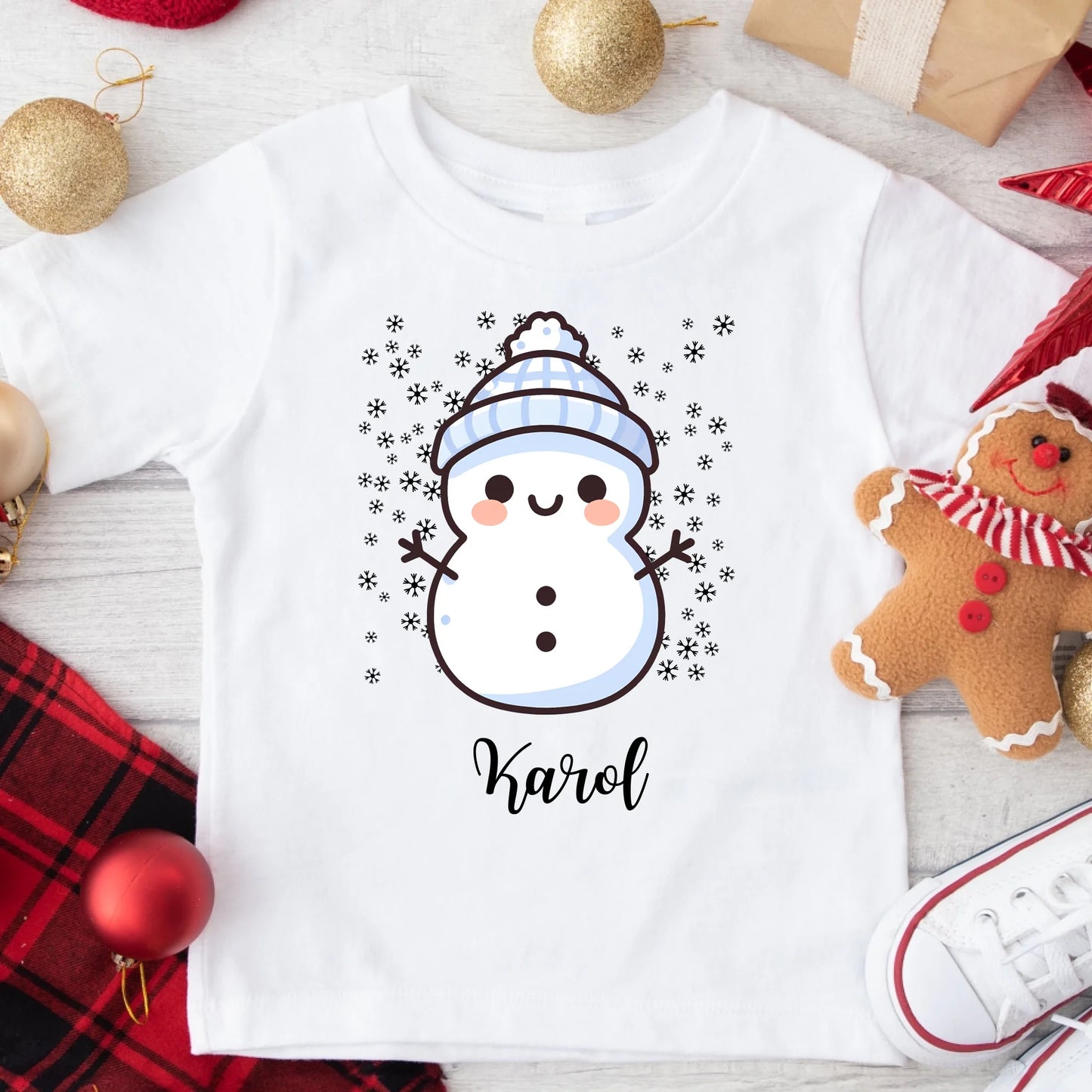 Świąteczna koszulka personalizowana dla rodziny | motyw z bałwankiem #9002