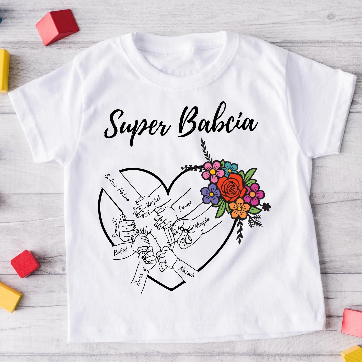 Koszulka personalizowana dla babci SUPER BABCIA | rodzinny motyw #214