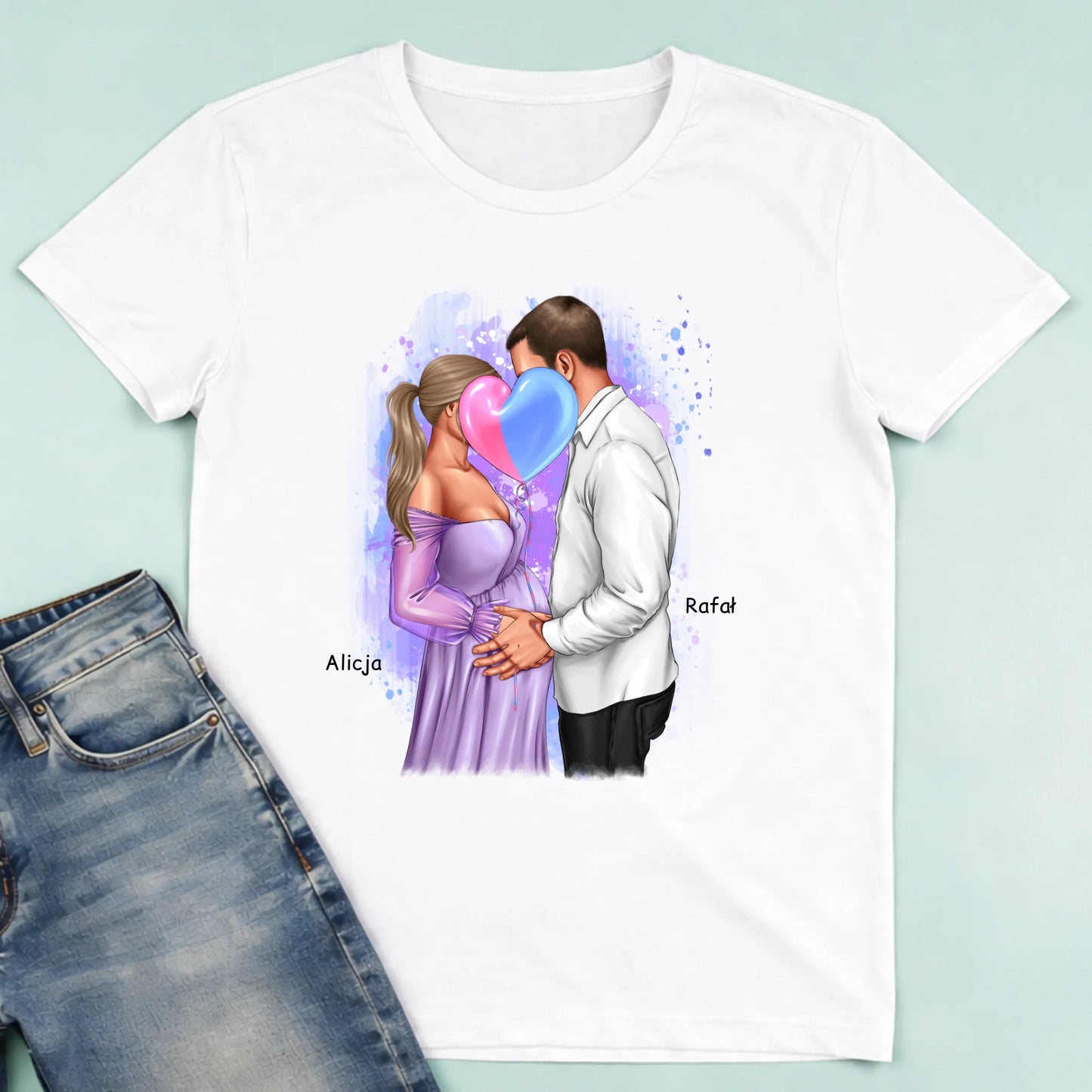 męska biała koszulka przód 1