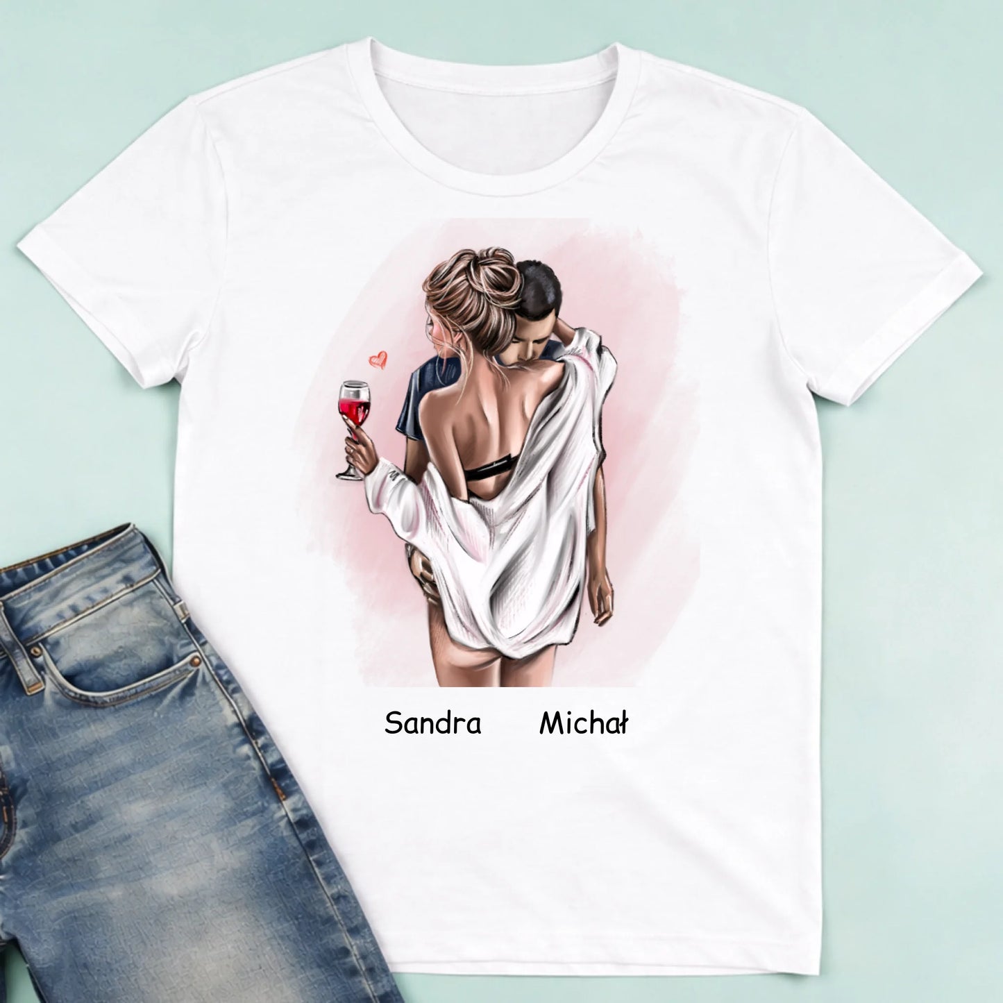 męska biała koszulka przód 1