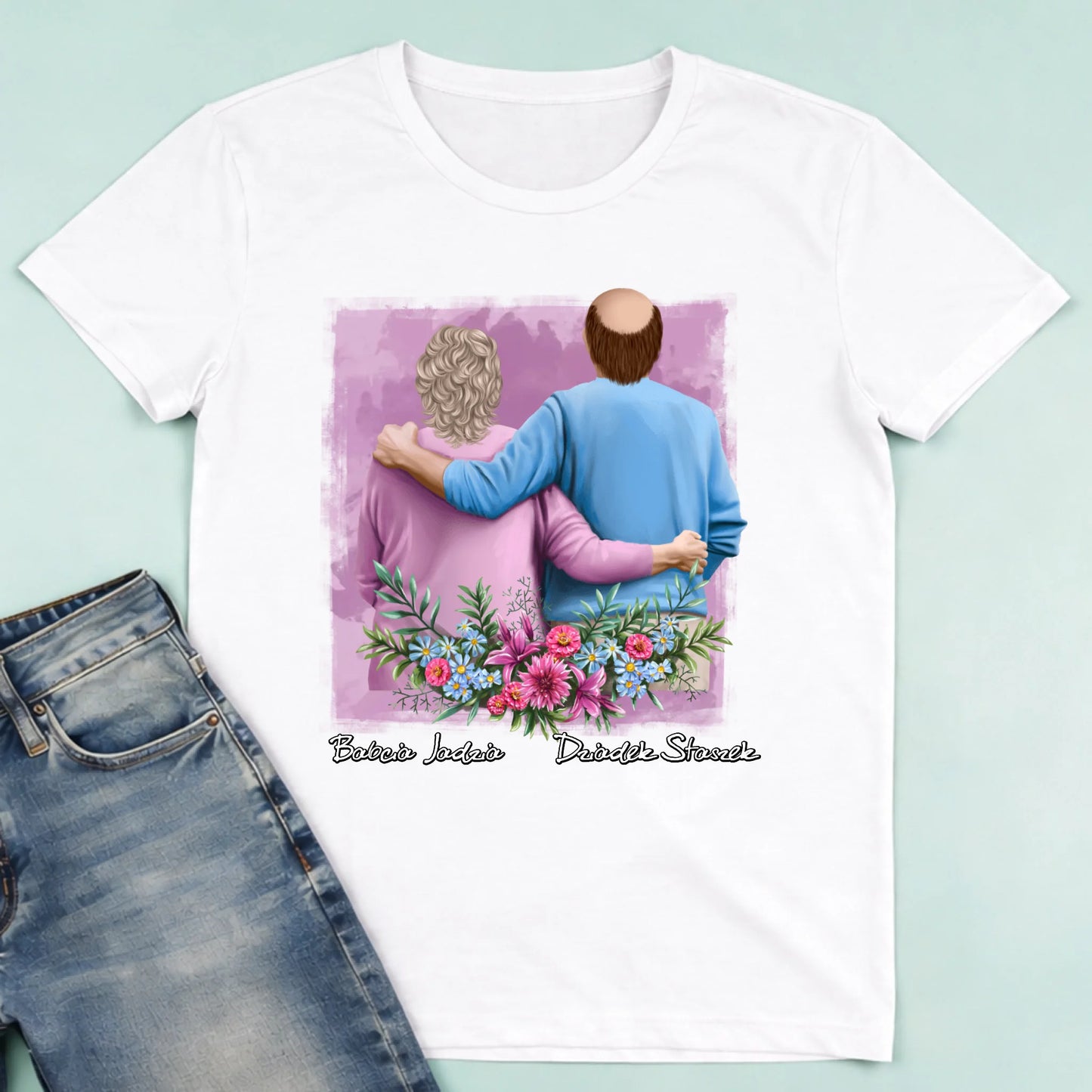 męska biała koszulka przód 1