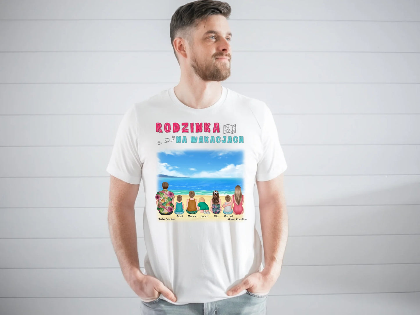 Koszulka personalizowana dla rodziny RODZINKA NA WAKACJACH | wakacyjny motyw #P25