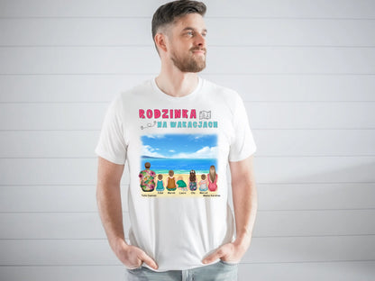 Koszulka personalizowana dla rodziny RODZINKA NA WAKACJACH | wakacyjny motyw #P25