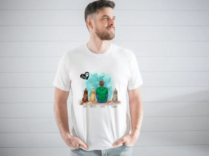 Koszulka męska personalizowana z psami LOVE | z personalizacją imion #P41