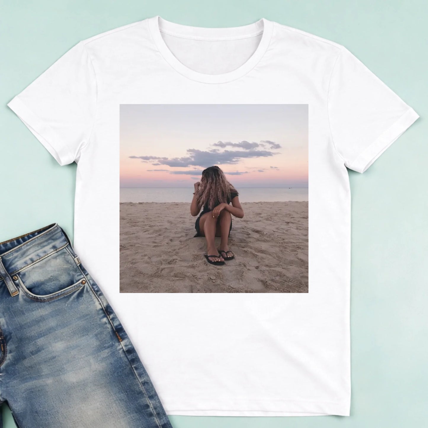 męska biała koszulka przód 1