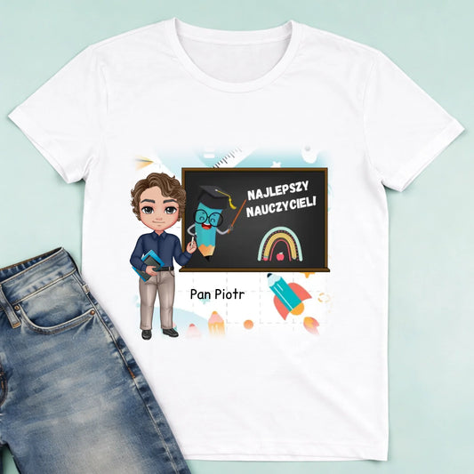 męska biała koszulka przód 1