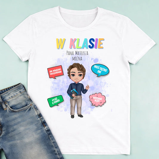 męska biała koszulka przód 1