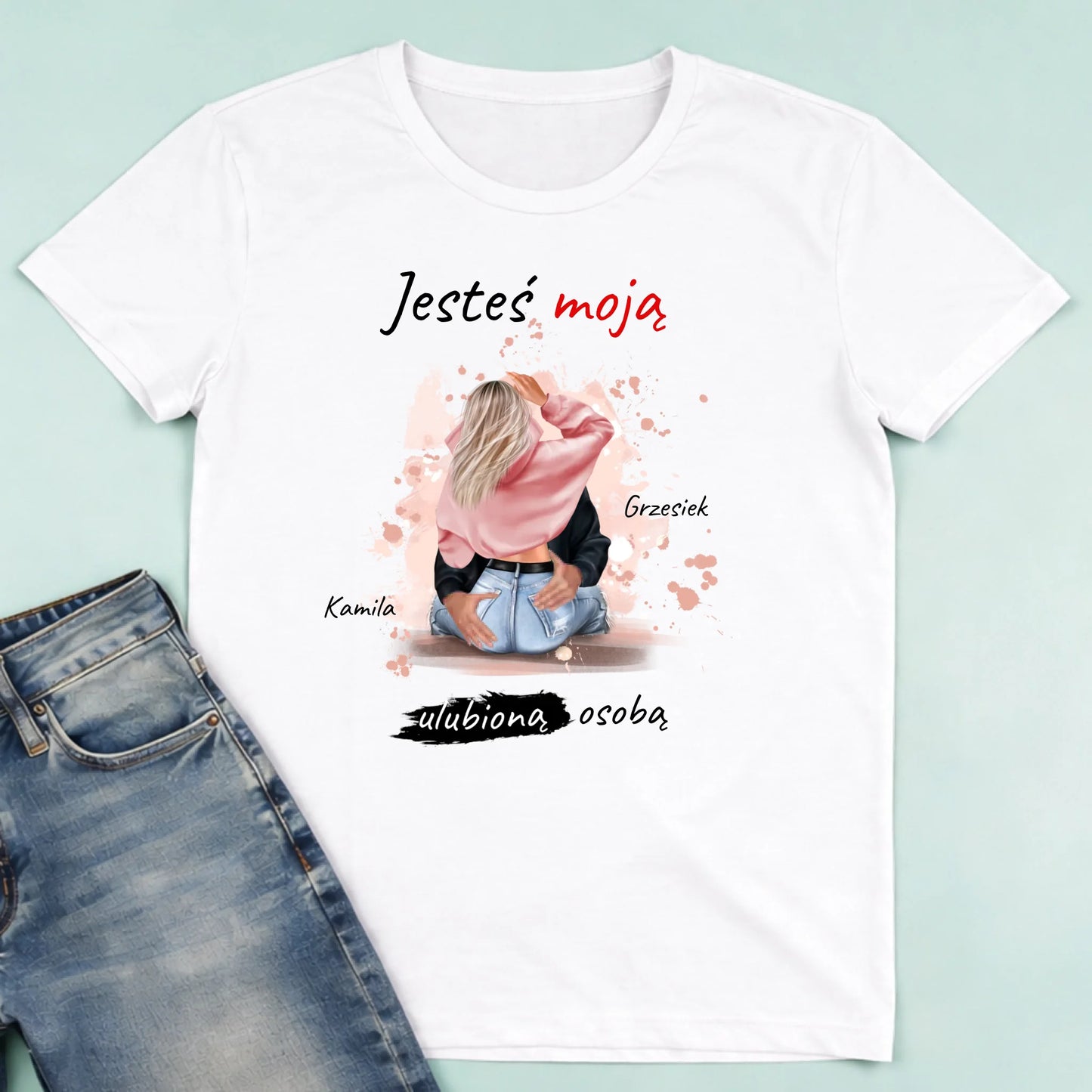męska biała koszulka przód 1