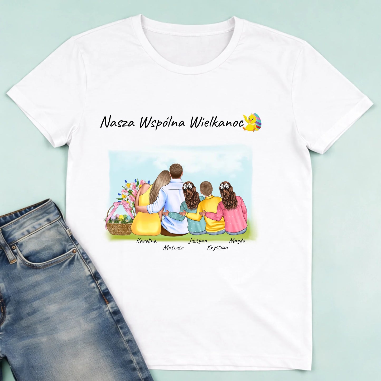 męska biała koszulka przód 1