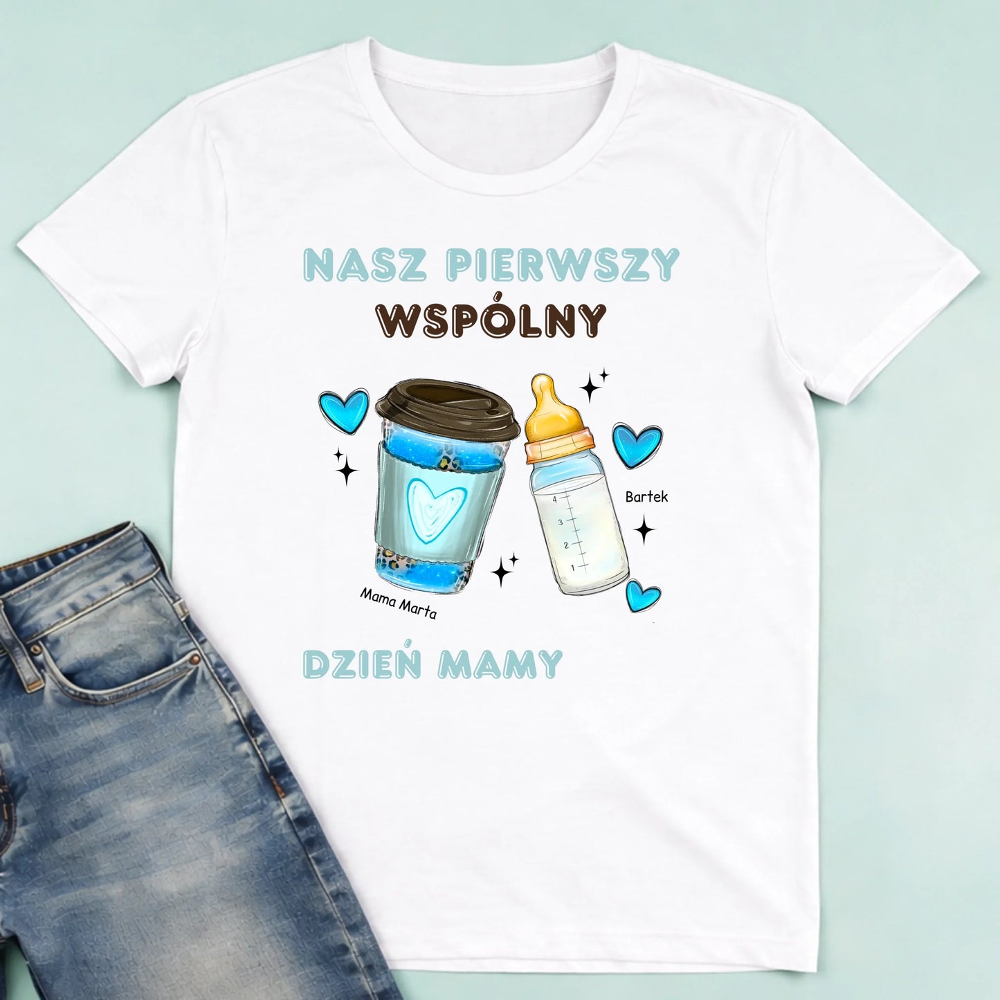 męska biała koszulka przód 1