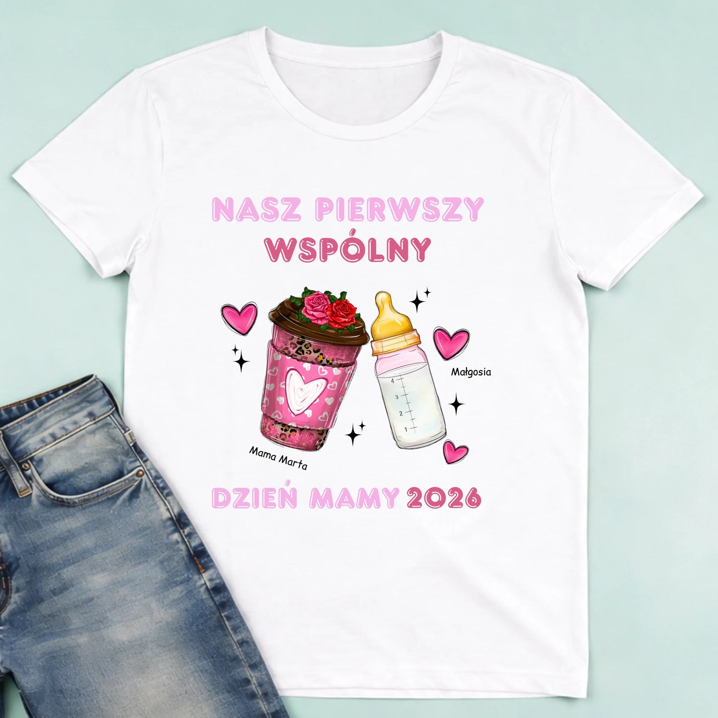 męska biała koszulka przód 1