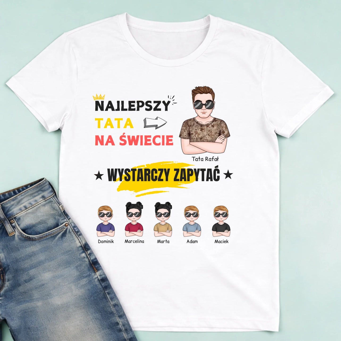 męska biała koszulka przód 1