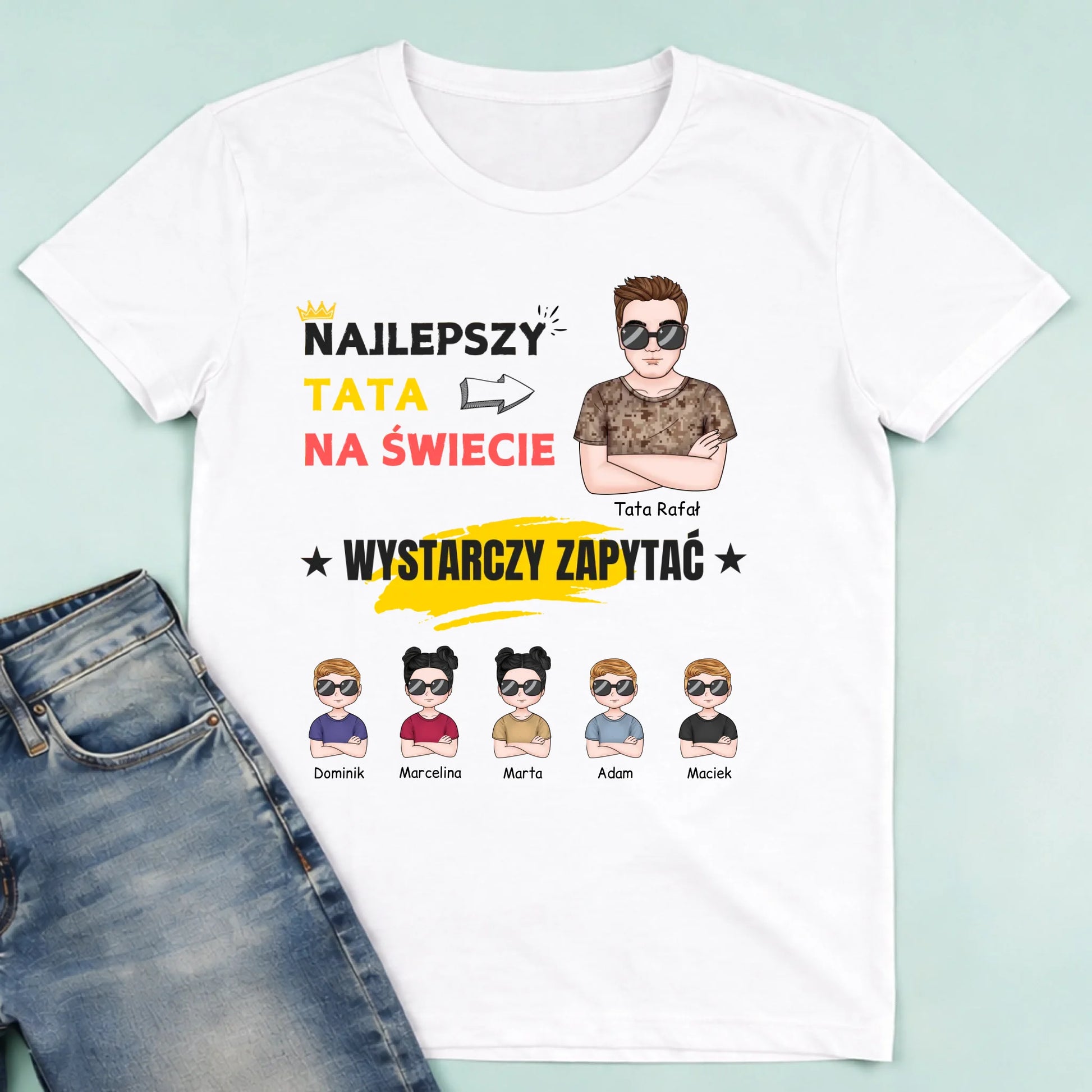męska biała koszulka przód 1