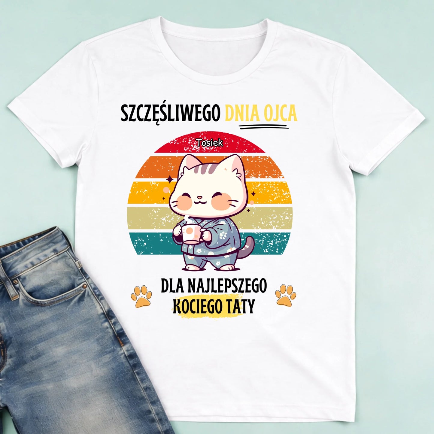 męska biała koszulka przód 1