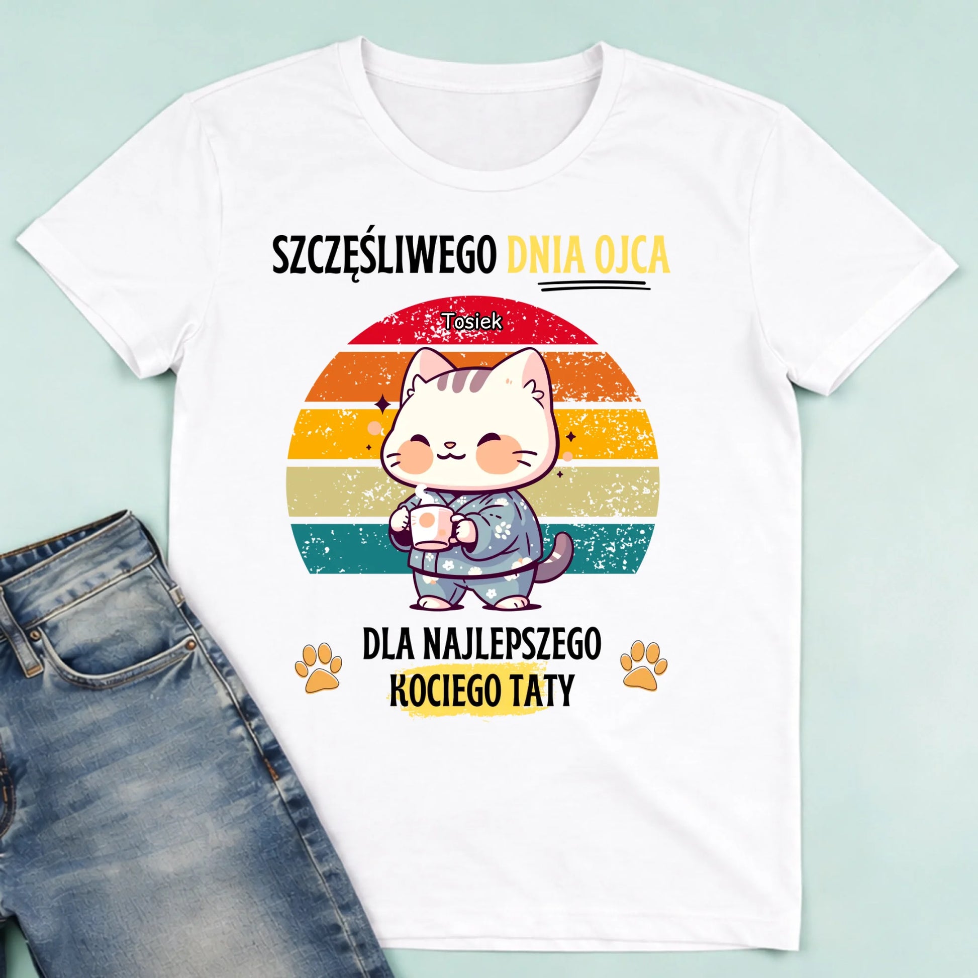 męska biała koszulka przód 1