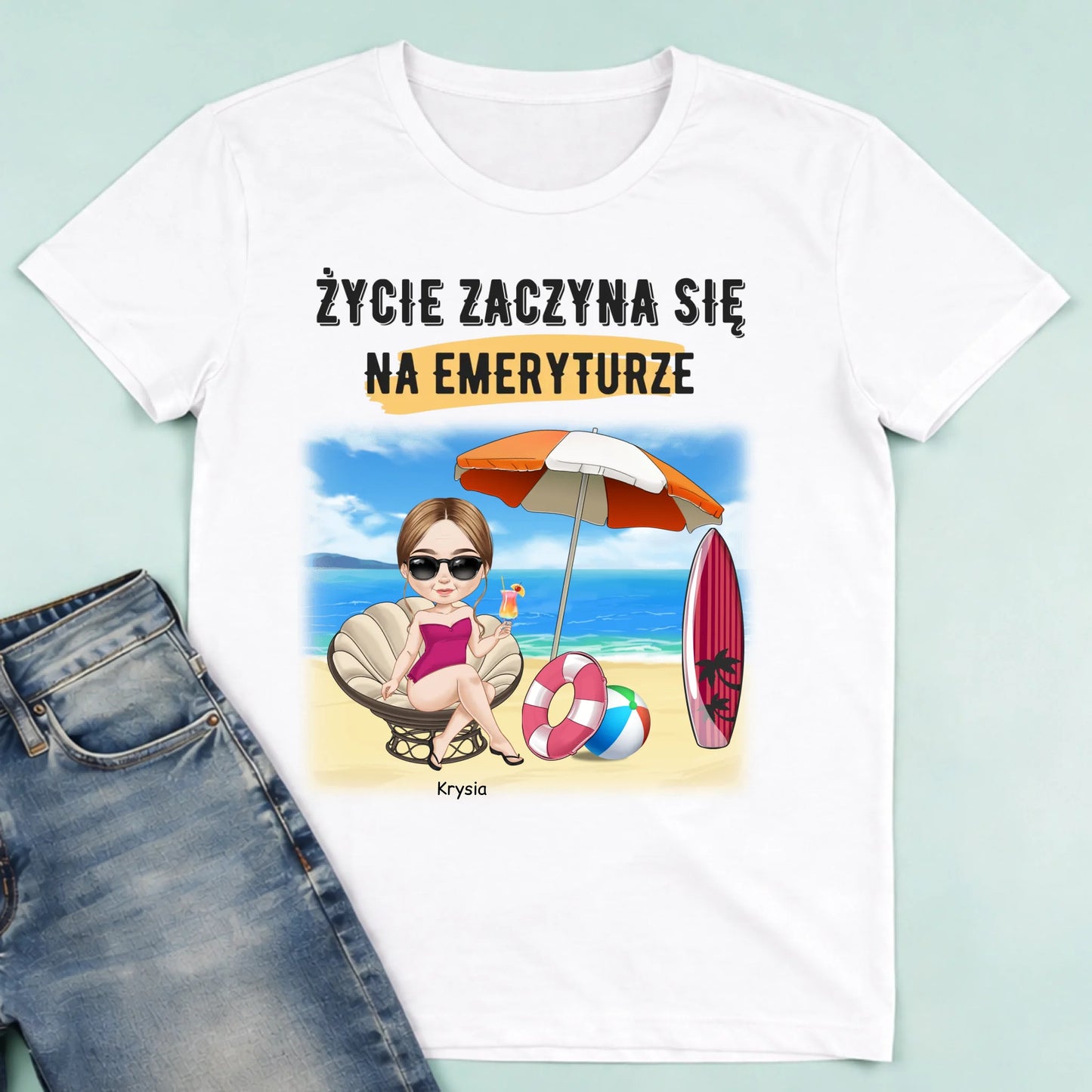 męska biała koszulka przód 1