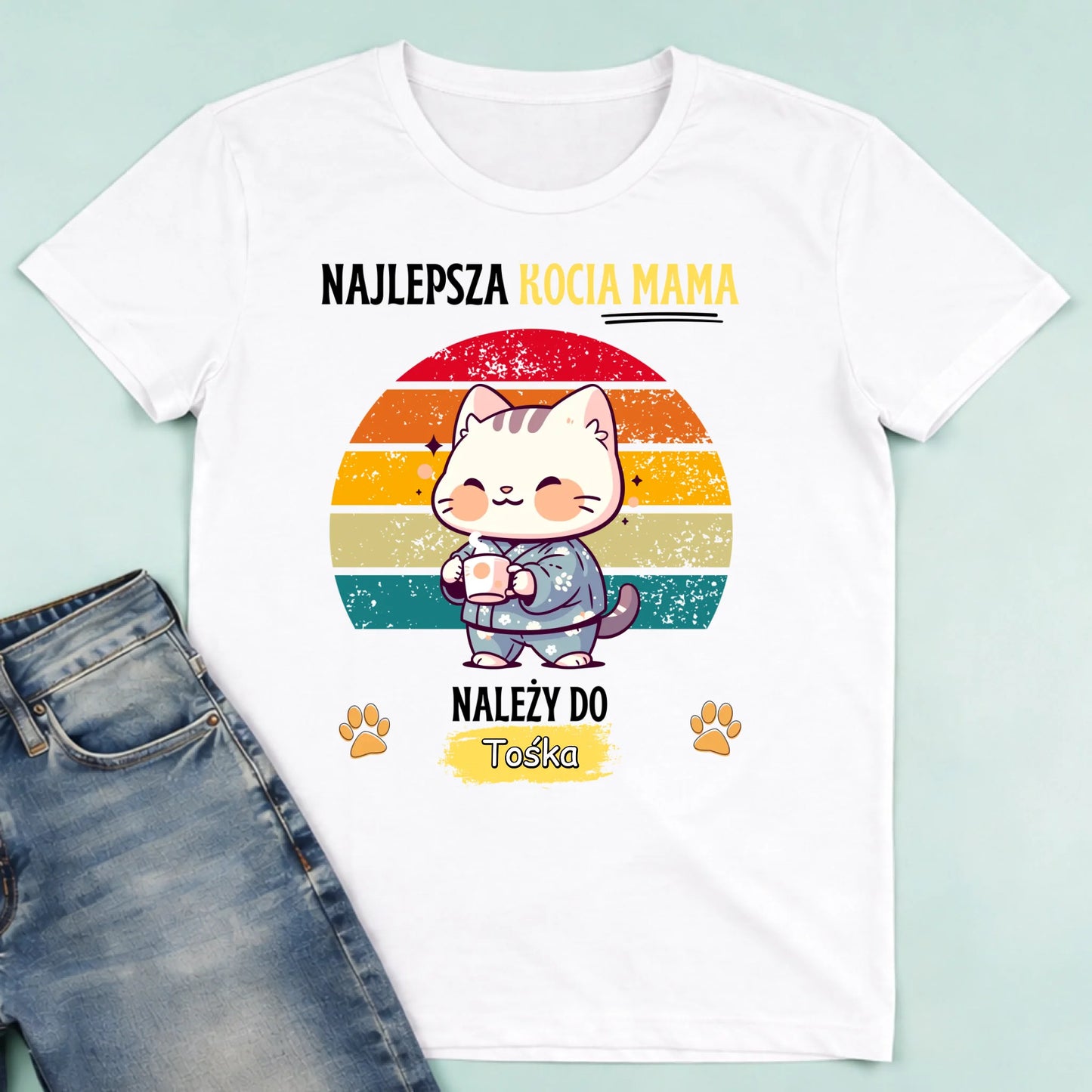 męska biała koszulka przód 1