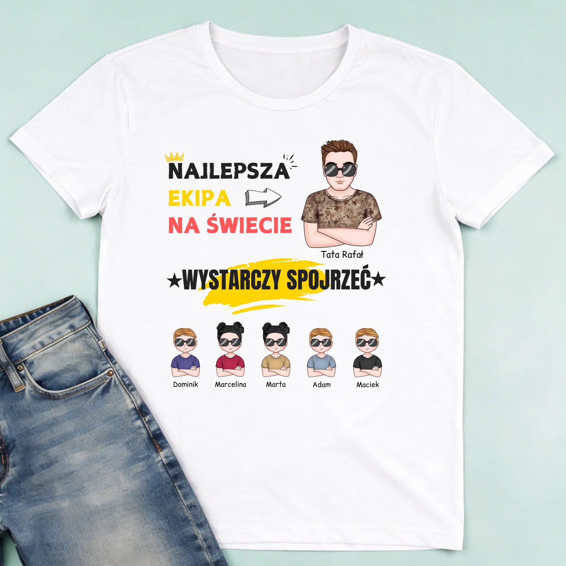męska biała koszulka przód 1