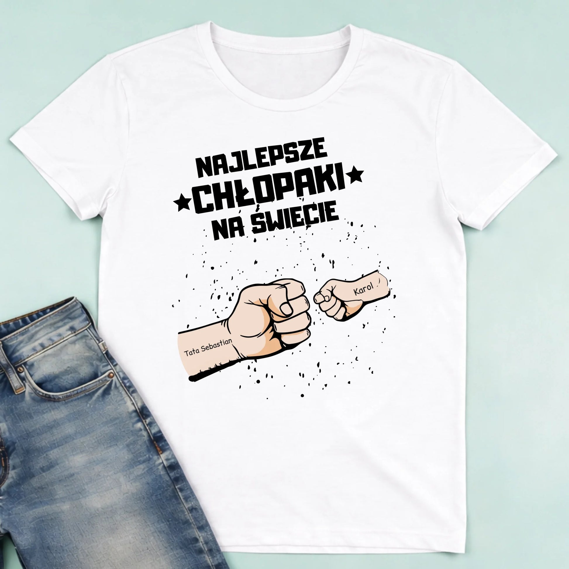 męska biała koszulka przód 1