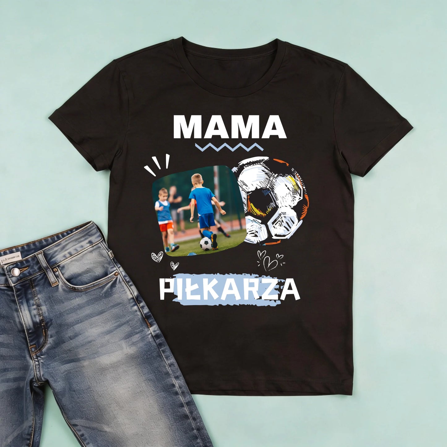 męska czarna koszulka przód