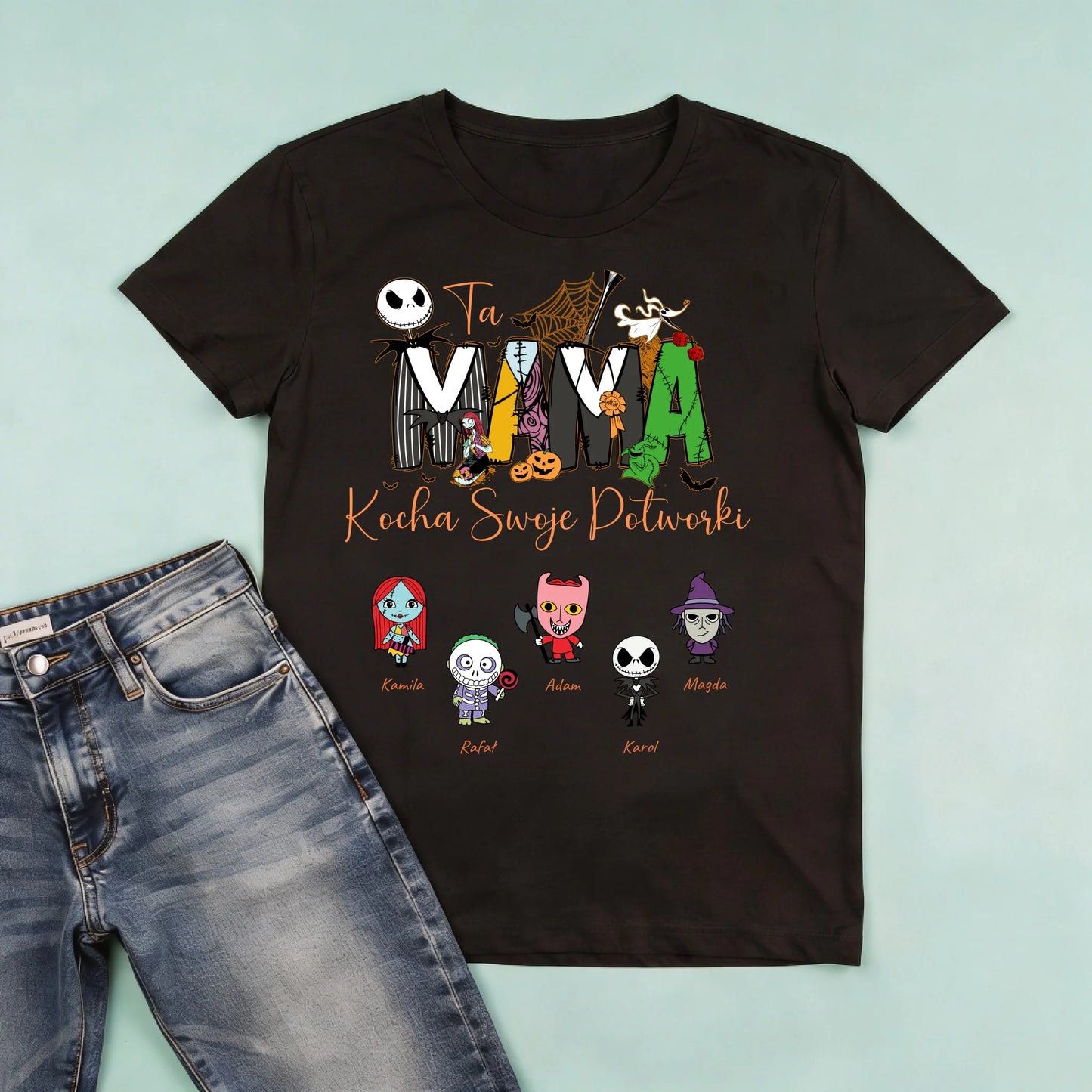 męska czarna koszulka przód